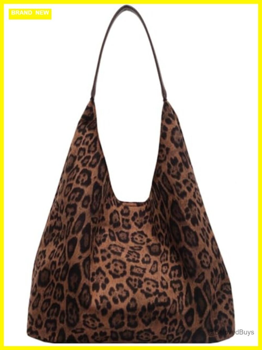 Large Canvas Tote Bag - Trendy Leopard Print Shopper with Shoulder Strap